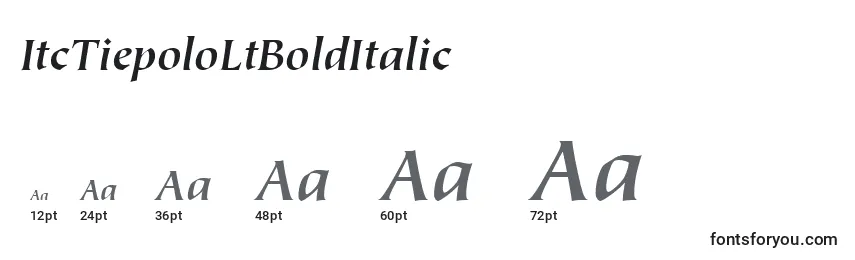 Размеры шрифта ItcTiepoloLtBoldItalic