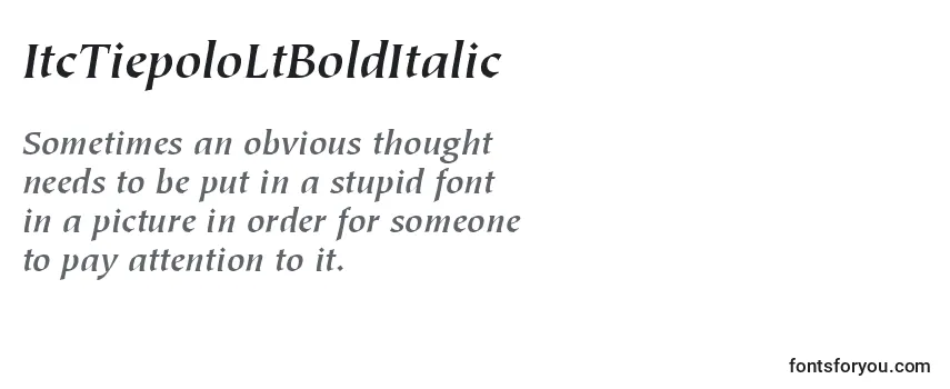 ItcTiepoloLtBoldItalic フォントのレビュー
