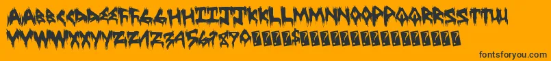 Treehaushorror Font – Black Fonts on Orange Background