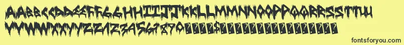 Treehaushorror Font – Black Fonts on Yellow Background