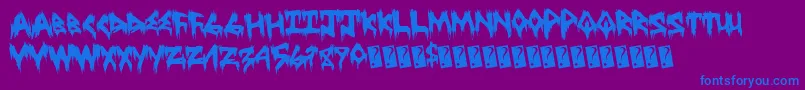 Treehaushorror Font – Blue Fonts on Purple Background