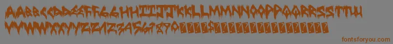 Treehaushorror Font – Brown Fonts on Gray Background