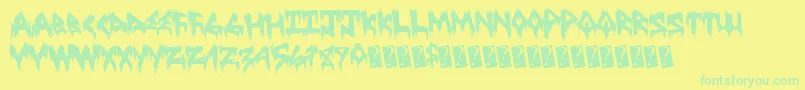Treehaushorror Font – Green Fonts on Yellow Background