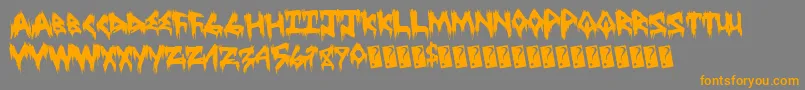 Czcionka Treehaushorror – pomarańczowe czcionki na szarym tle