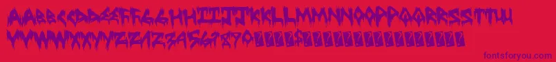 Treehaushorror Font – Purple Fonts on Red Background