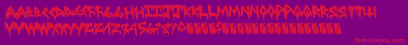 Treehaushorror Font – Red Fonts on Purple Background