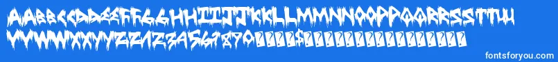 Treehaushorror Font – White Fonts on Blue Background
