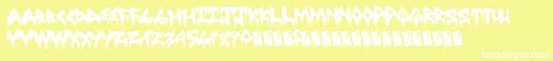 Treehaushorror Font – White Fonts on Yellow Background