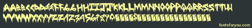 Treehaushorror-Schriftart – Gelbe Schriften auf schwarzem Hintergrund