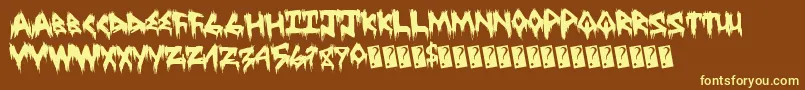 Treehaushorror Font – Yellow Fonts on Brown Background