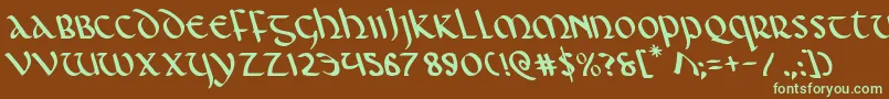 Foucaultleft Font – Green Fonts on Brown Background