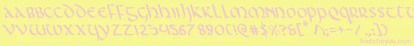 Foucaultleft Font – Pink Fonts on Yellow Background