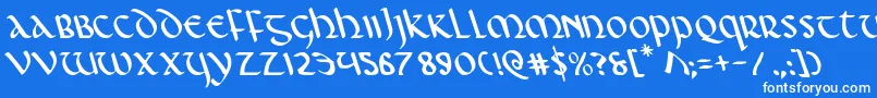 Foucaultleft Font – White Fonts on Blue Background