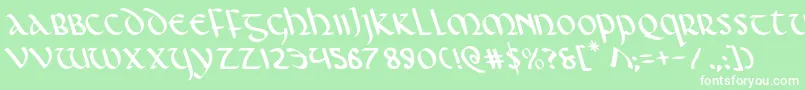 Foucaultleft Font – White Fonts on Green Background