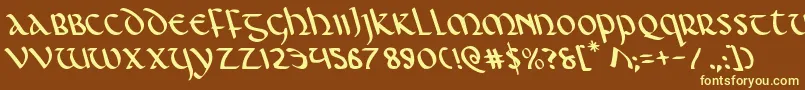 Foucaultleft Font – Yellow Fonts on Brown Background