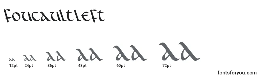 Размеры шрифта Foucaultleft