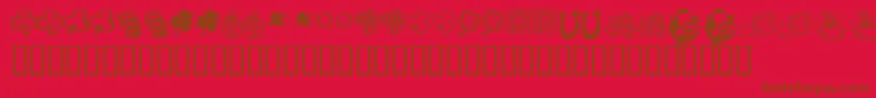 フォントKrStPatricksDayDings – 赤い背景に茶色の文字