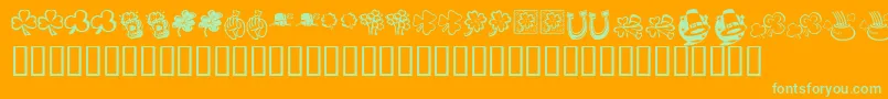 KrStPatricksDayDings Font – Green Fonts on Orange Background
