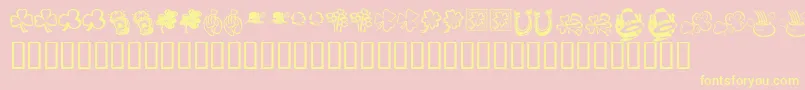 KrStPatricksDayDings Font – Yellow Fonts on Pink Background