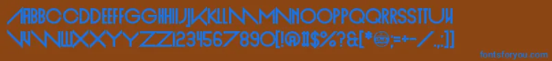 EmpireStraight Font – Blue Fonts on Brown Background