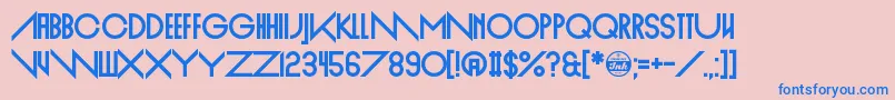 EmpireStraight Font – Blue Fonts on Pink Background