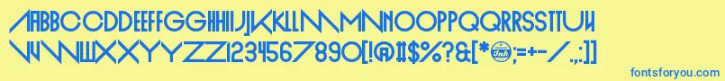 EmpireStraight Font – Blue Fonts on Yellow Background