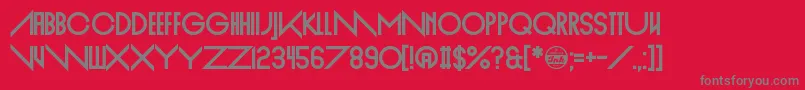 Fonte EmpireStraight – fontes cinzas em um fundo vermelho