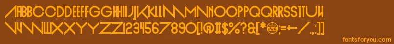EmpireStraight Font – Orange Fonts on Brown Background