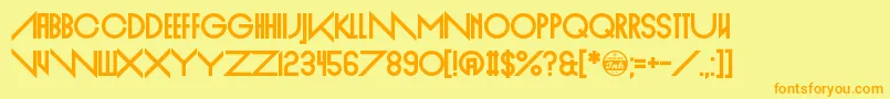 EmpireStraight Font – Orange Fonts on Yellow Background