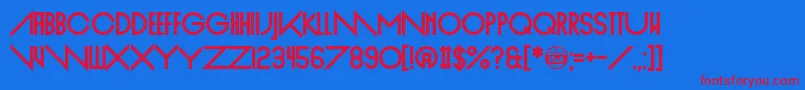 EmpireStraight Font – Red Fonts on Blue Background