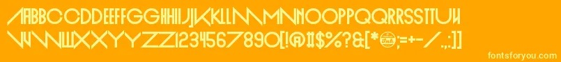 EmpireStraight Font – Yellow Fonts on Orange Background