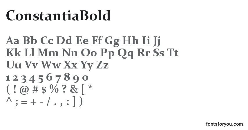 ConstantiaBoldフォント–アルファベット、数字、特殊文字