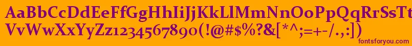 ConstantiaBold Font – Purple Fonts on Orange Background