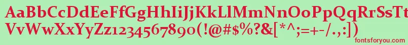 ConstantiaBold Font – Red Fonts on Green Background