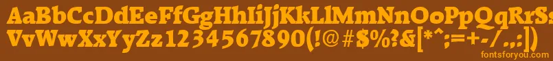 RaleighHeavy Font – Orange Fonts on Brown Background