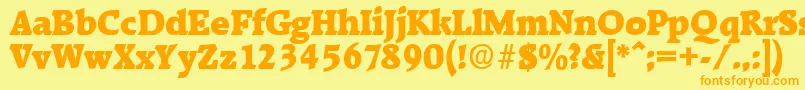 RaleighHeavy Font – Orange Fonts on Yellow Background