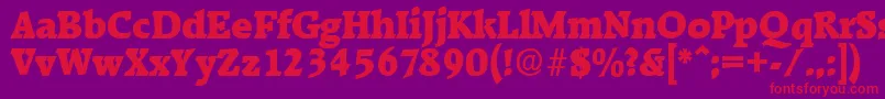 RaleighHeavy Font – Red Fonts on Purple Background