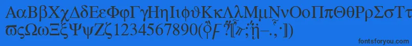 Aten Font – Black Fonts on Blue Background