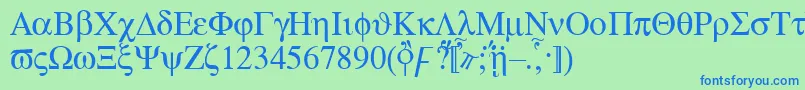 Aten Font – Blue Fonts on Green Background