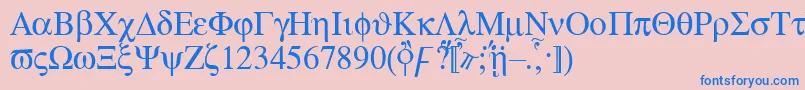 Aten Font – Blue Fonts on Pink Background