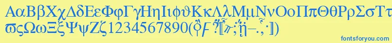 Aten Font – Blue Fonts on Yellow Background