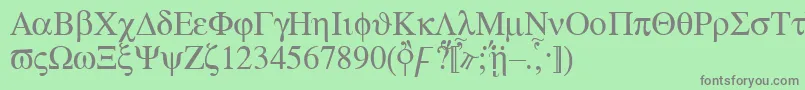 Aten-Schriftart – Graue Schriften auf grünem Hintergrund