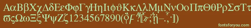 Aten Font – Green Fonts on Brown Background