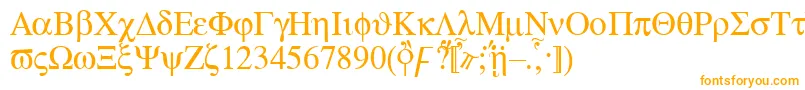 フォントAten – 白い背景にオレンジのフォント