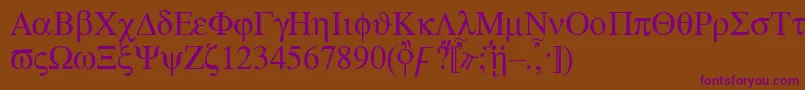 Aten Font – Purple Fonts on Brown Background