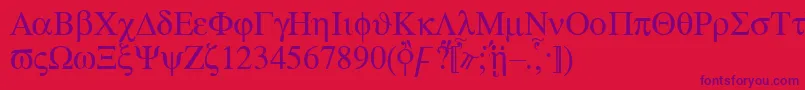 フォントAten – 赤い背景に紫のフォント
