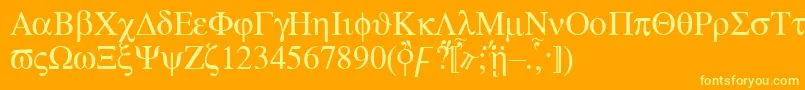 Aten Font – Yellow Fonts on Orange Background