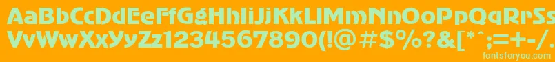 Advergothic Font – Green Fonts on Orange Background