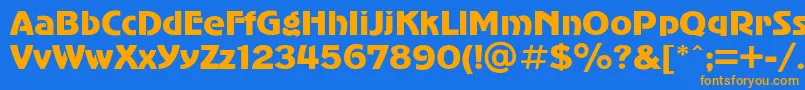 Advergothic Font – Orange Fonts on Blue Background