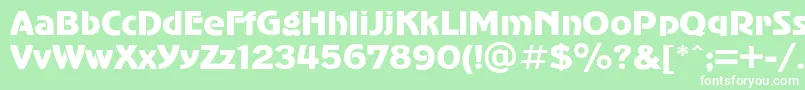 Advergothic-Schriftart – Weiße Schriften auf grünem Hintergrund
